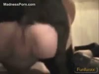 Beast Porn Video - Black doggy finishes a giant load in its cute Russian goddess